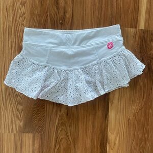 White Eyelet Kids Skort